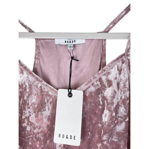 Ro&De Velvet Tank Top Burnout Pink S feminine fairy coquette - Picture 4 of 8